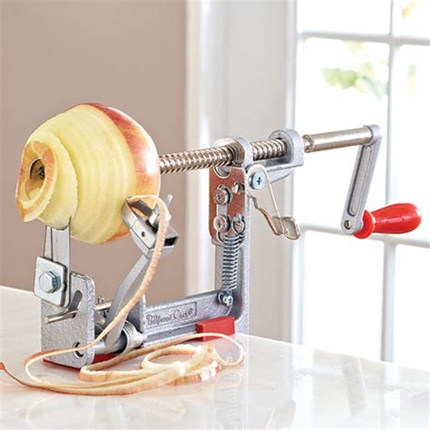 Our favorite crank-style apple peeler, corer, and slicer is the VKP Brands Johnny Apple Peeler, Suction Base, Stainless Steel Blades, Red. . Pampered chef apple peeler